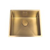 Évier sous-plan inox PVD doré Luisina LEGATO 1 bac 560x440 - Grille et cache bonde doré inclus