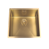 Évier sous-plan inox PVD doré Luisina LEGATO 1 bac 560x440 - Grille et cache bonde doré inclus