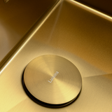 Évier sous-plan inox PVD doré Luisina LEGATO 1 bac 560x440 - Grille et cache bonde doré inclus