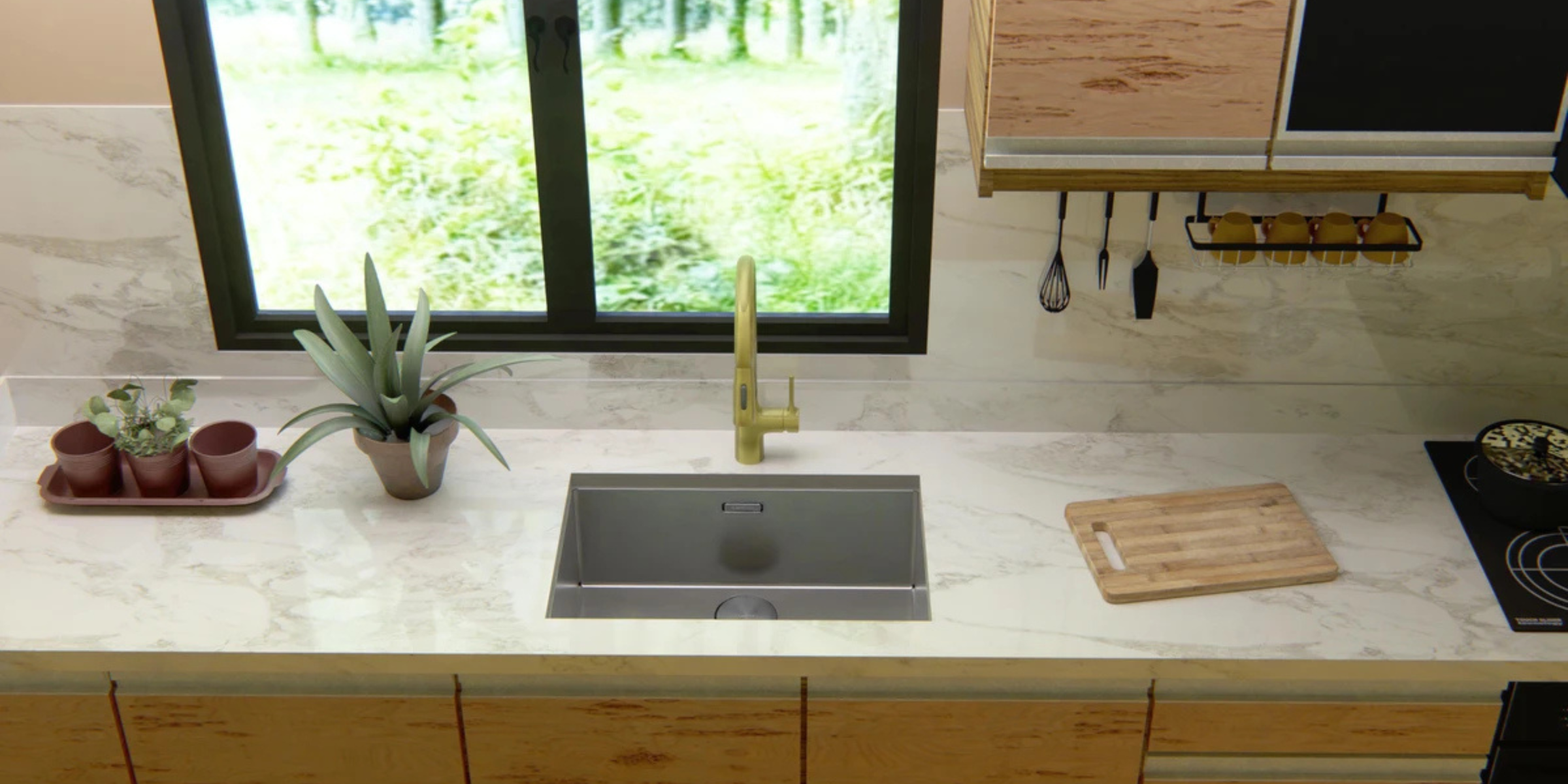 Évier sous-plan inox platinium Luisina LEGATO 1 bac 660x440 cache bonde inclus, idéal pour cuisine moderne haut de gamme.