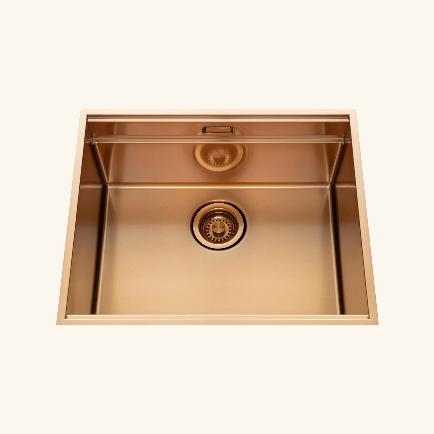 Évier sous-plan inox cuivre Luisina LEGATO+ 1 bac 550x450 - Égouttoir, planche, cache bonde inclus