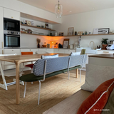 Évier timbre d'office céramique blanc LÉON 1 bac 1 égouttoir