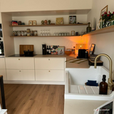 Évier timbre d'office céramique blanc LÉON 1 bac 1 égouttoir