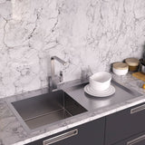 Evier inox Helika LUNY 1 grand bac 1 égouttoir droite