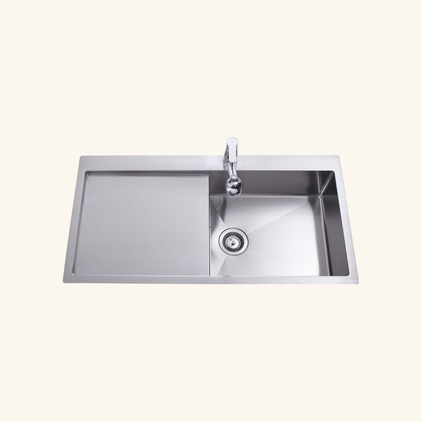 Evier inox Helika LUNY 1 grand bac 1 égouttoir gauche
