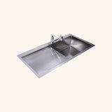 Evier inox Helika LUNY 1 grand bac 1 égouttoir gauche