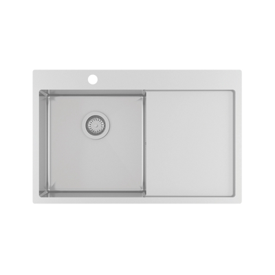 Evier inox Helika LUNY 1 bac - 1 égouttoir à droite