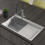 Evier inox Helika LUNY 1 bac - 1 égouttoir à droite