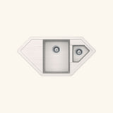 Vidage automatique gain de place CUIPD316 pour évier 2 bacs - Siphon gain de place