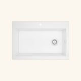Evier granit Turtl Helika LARGUS blanc 1 bac XL 840x560