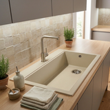 Evier granit Turtl Helika LARGUS beige 1 bac XL 840x560