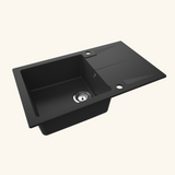 Evier granit noir métal Kümbad LYDIA 1 bac 1 égouttoir