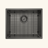 Évier à encastrer ou sous-plan inox PVD noir métallisé MAYA 1 bac 540x440 avec grille