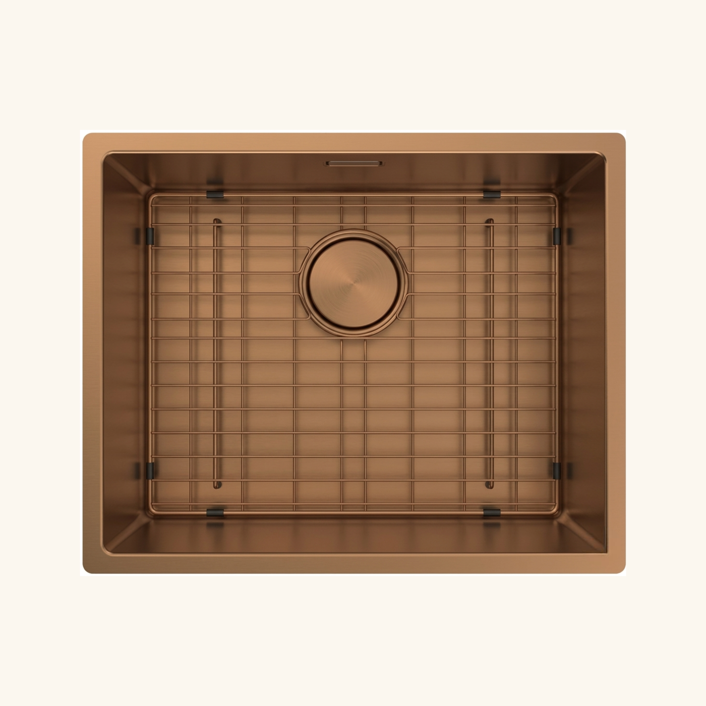 Évier à encastrer inox cuivre MAYA 1 bac 540x440 - Grille évier incluse