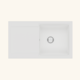 Evier granit blanc moucheté Kümbad MAGDA 1 bac 1 égouttoir