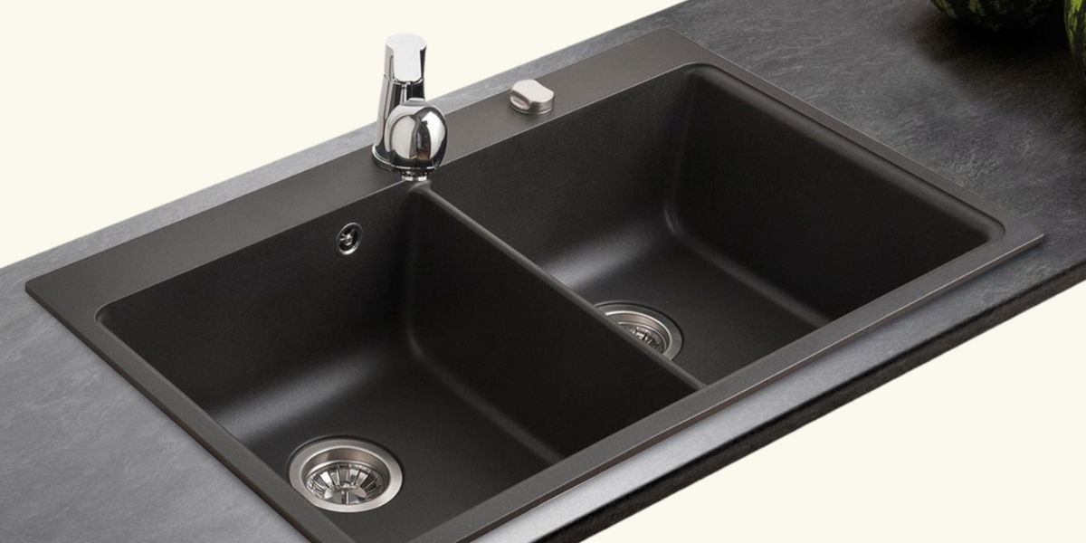 Evier granit noir - 2 bacs sans égouttoir 860x515 - MAGNA • Cuisissimo