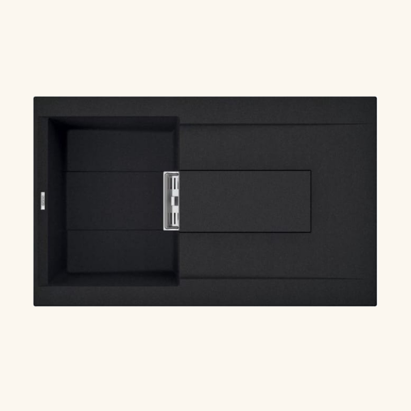 Évier granit noir Elleci MINCIO 1 bac 1 égouttoir