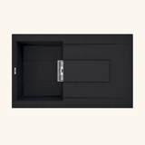 Évier granit noir Elleci MINCIO 1 bac 1 égouttoir