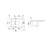 Évier granit noir Elleci MINCIO 1 bac 1 égouttoir