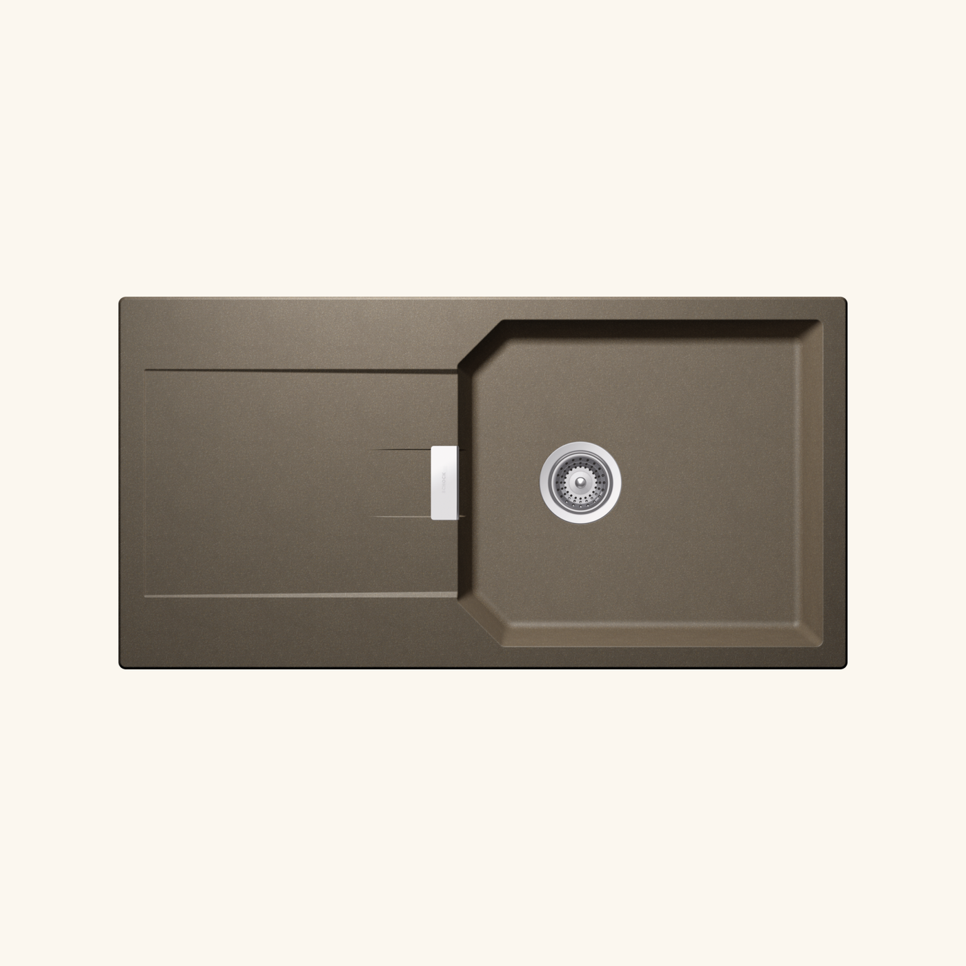 Évier granit taupe Schock MANHATTAN 1 grand bac 1 égouttoir
