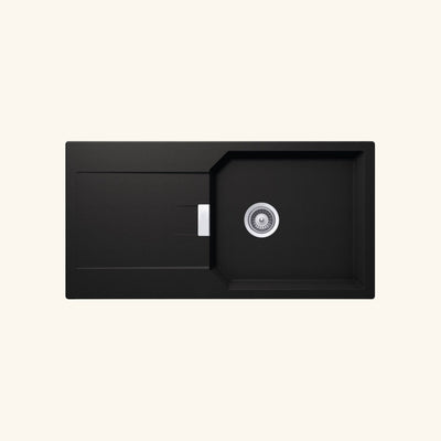 Évier granit noir Schock MANHATTAN 1 grand bac 1 égouttoir