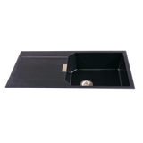 Évier granit noir Schock MANHATTAN 1 grand bac 1 égouttoir
