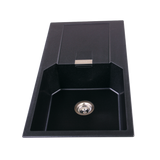 Évier granit noir Schock MANHATTAN 1 grand bac 1 égouttoir