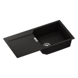 Évier granit noir Schock MANHATTAN 1 grand bac 1 égouttoir