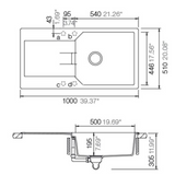 Évier granit noir Schock MANHATTAN 1 grand bac 1 égouttoir