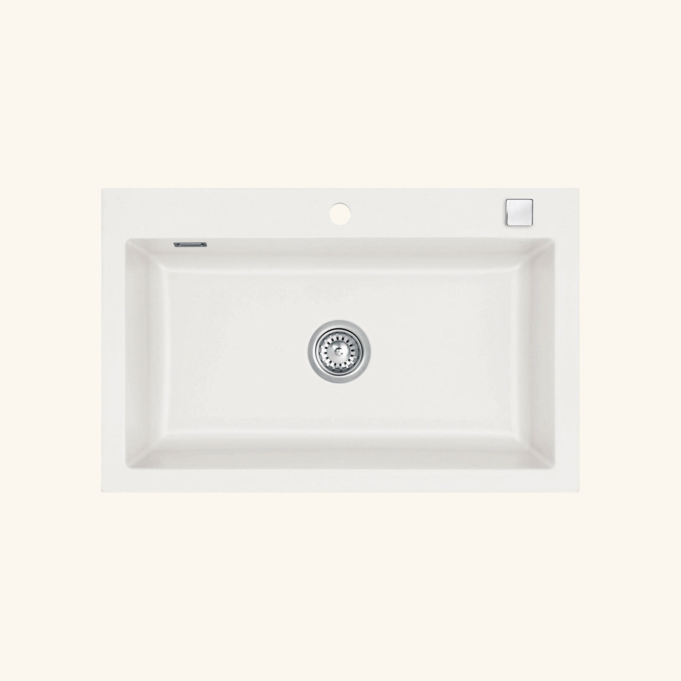 Évier céramique blanc brillant Systemceram MERA 1 bac 800x510 mm
