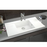 Évier Kümbad MYLO granit blanc 1 bac - 2 égouttoirs