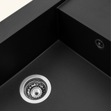 Évier granit noir Kümbad MYLO 1 bac 2 égouttoirs -