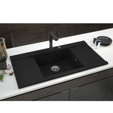 Évier granit noir Kümbad MYLO 1 bac 2 égouttoirs -