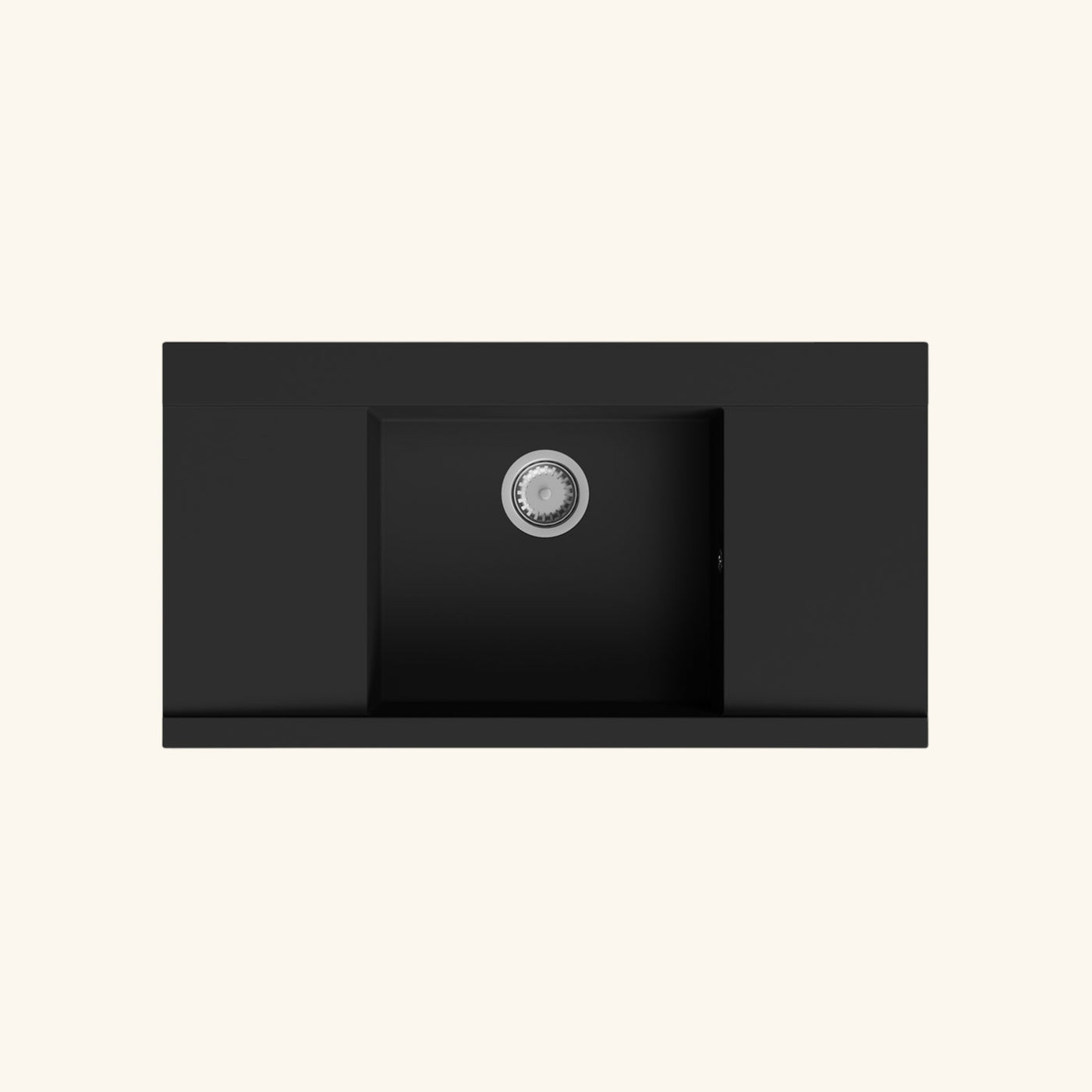 Évier granit noir Kümbad MYLO 1 bac 2 égouttoirs -