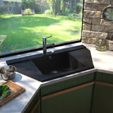 Évier d'angle Kümbad MYLO granit noir 1 bac