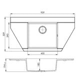Évier d'angle Kümbad MYLO granit noir 1 bac