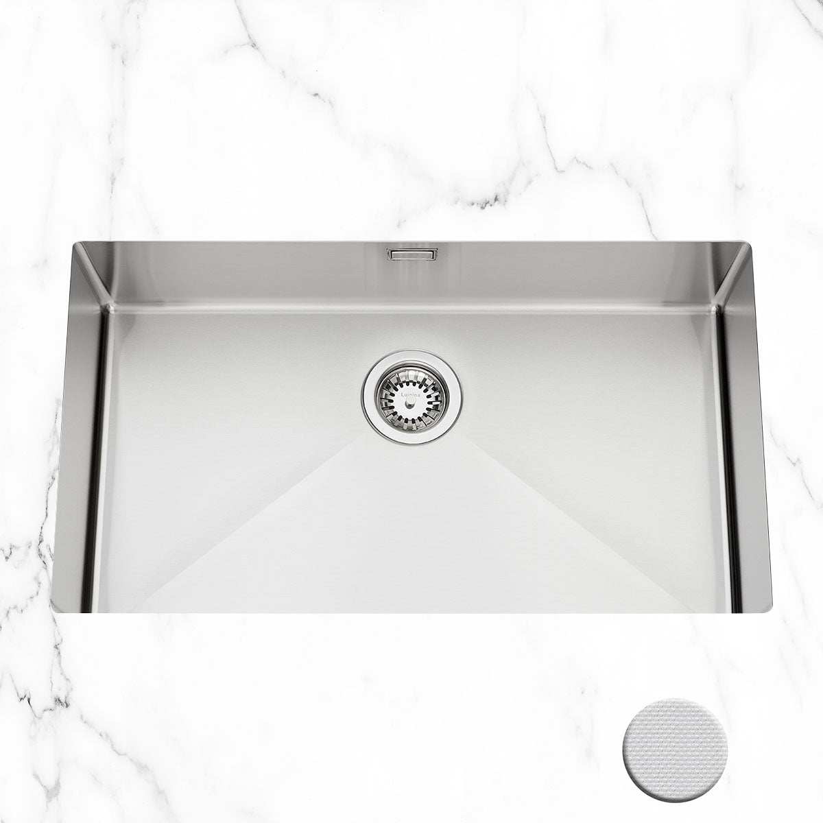 Evier sous-plan inox nid d'abeille VIBRATO Luisina 1 bac 770x450 mm