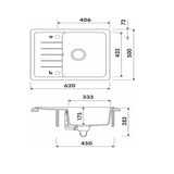 Évier granit blanc Luisina NOUBA 1 bac 1 égouttoir