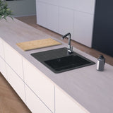 Évier granit noir Luisina NOUBA 1 bac 1 égouttoir