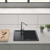 Évier granit noir Luisina NOUBA 1 bac 1 égouttoir