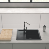 Évier granit noir Luisina NOUBA 1 bac 1 égouttoir