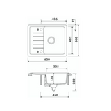 Évier granit noir Luisina NOUBA 1 bac 1 égouttoir