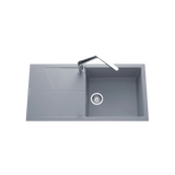 Évier granit gris Ewi NOVA 1 grand bac 1 égouttoir