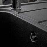 Évier granit noir Ewi OGLIO 1 grand bac 1 égouttoir