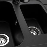 Évier granit noir Ewi OGLIO 1 bac et demi - 1 égouttoir