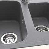 Évier granit gris Ewi OGLIO 1 bac et demi - 1 égouttoir