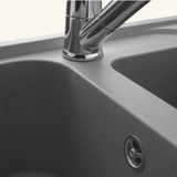 Évier granit gris Ewi OGLIO 1 bac et demi - 1 égouttoir