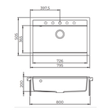 Évier granit noir Helika QUADRO 1 bac