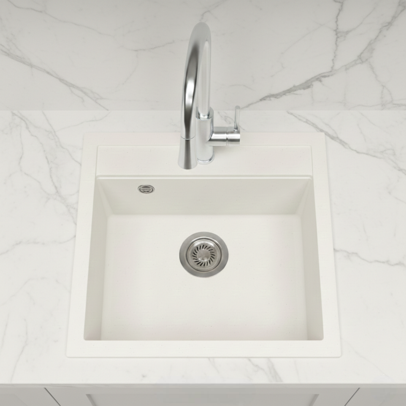 Évier granit blanc Helika QUADRIS 1 bac