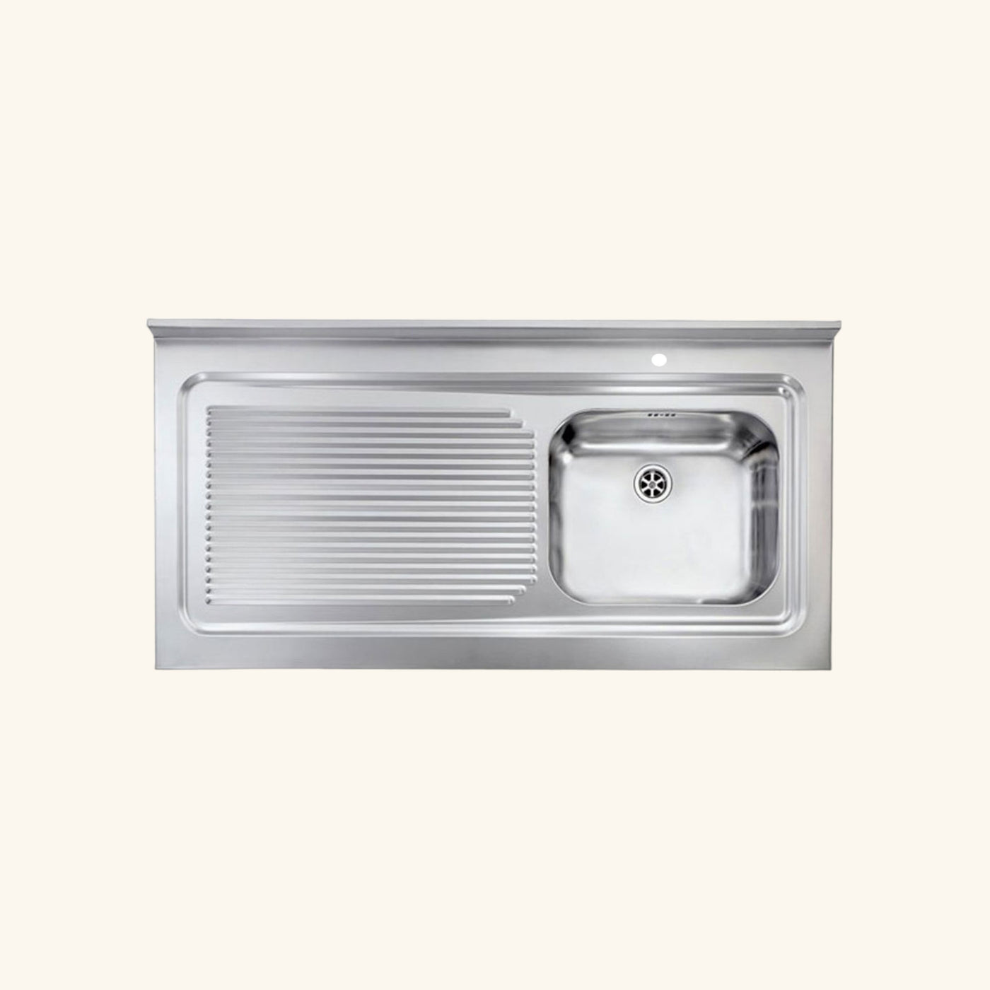 Évier professionnel à poser inox ROSSA 1 bac 1 égouttoir à gauche